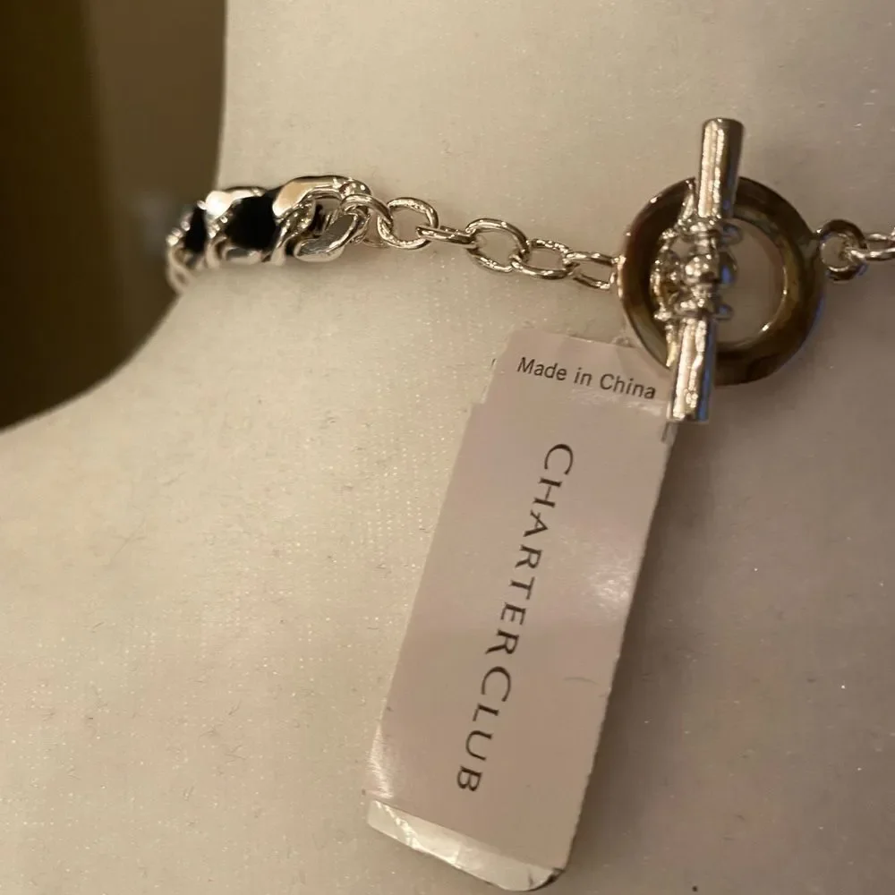 Charter Club Black & Silver Heart Necklace